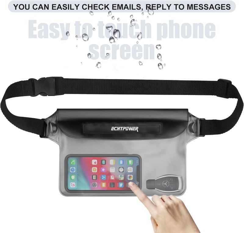 ECHTPower Store 2-Pack Waterproof Pouch Bag, Waterproof Fanny Pack, Waterproof Dry Bag with Adjustable Waist Strap for Beach Swimming Kayaking Floating Boating - Image 4